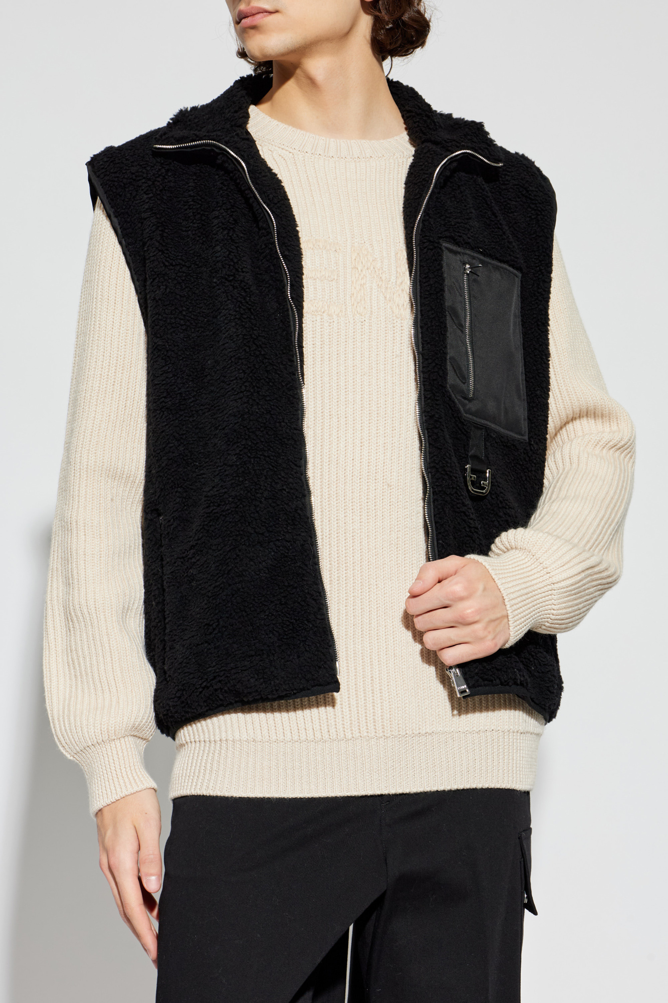 Black Fur vest with turtleneck Fendi - Vitkac AS